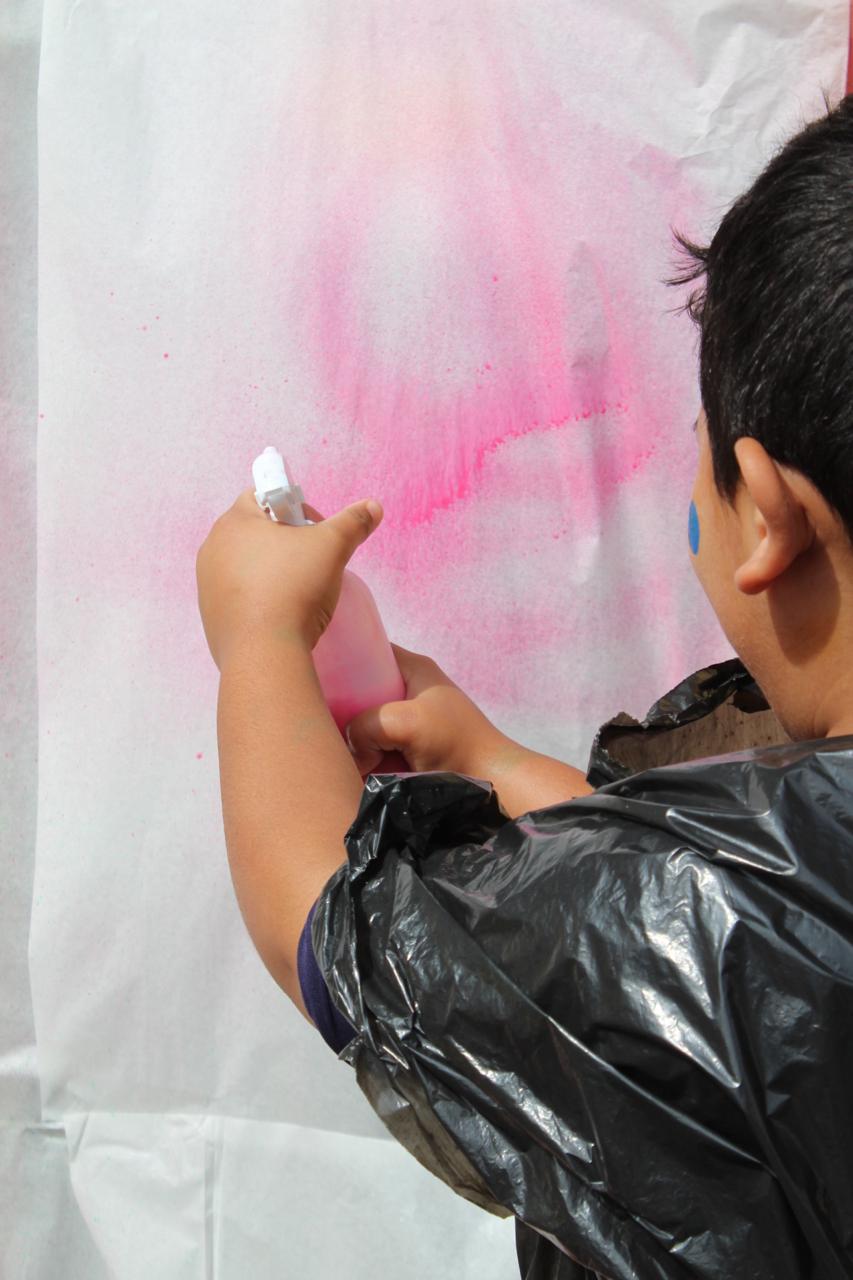 Students expressing happiness and unity