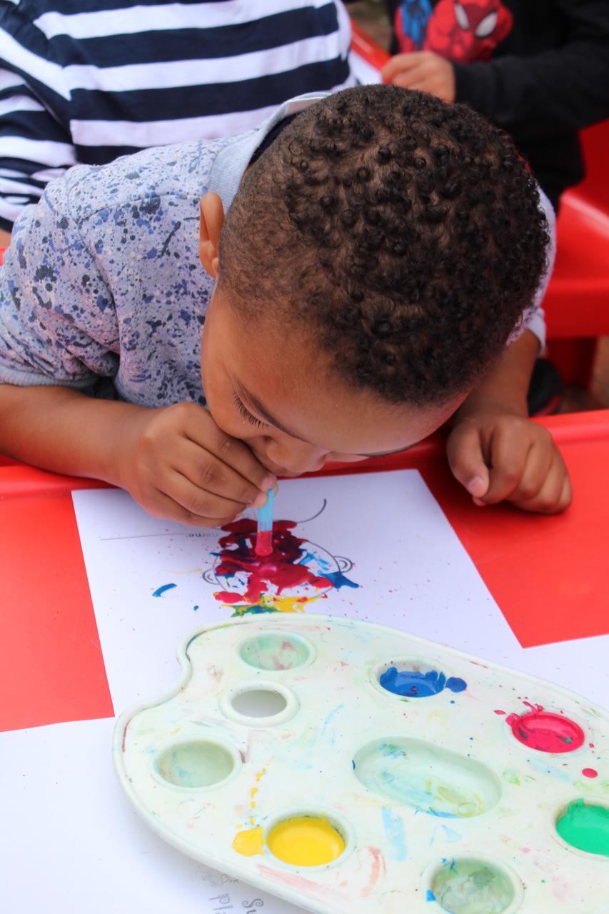 Students expressing happiness and unity