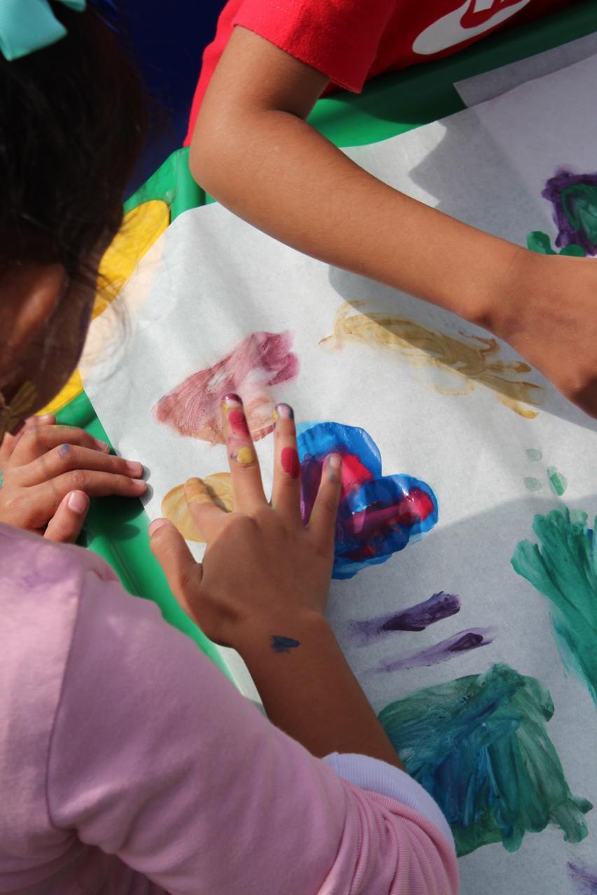 Students expressing happiness and unity