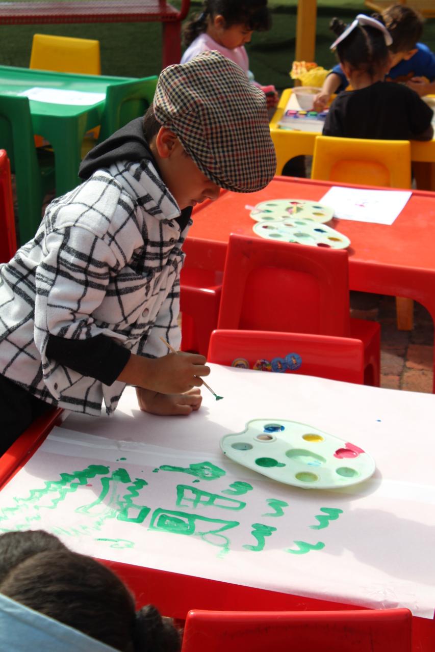 Students expressing happiness and unity