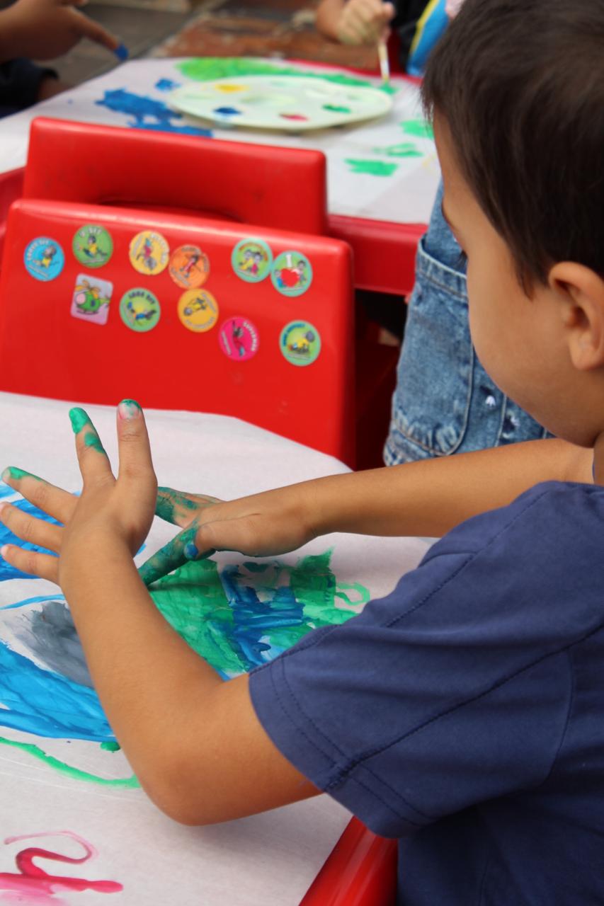 Students expressing happiness and unity