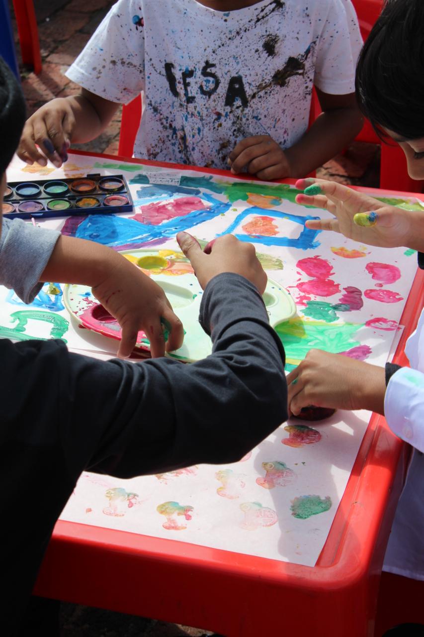 Students expressing happiness and unity