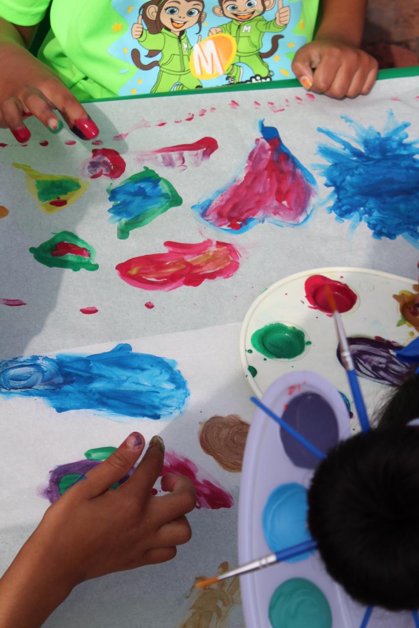 Students expressing happiness and unity