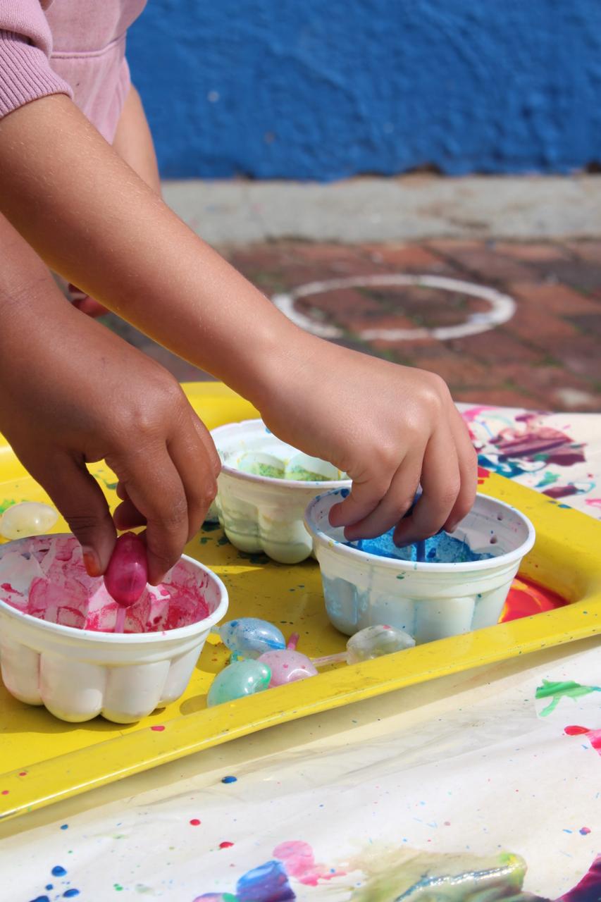 Students expressing happiness and unity